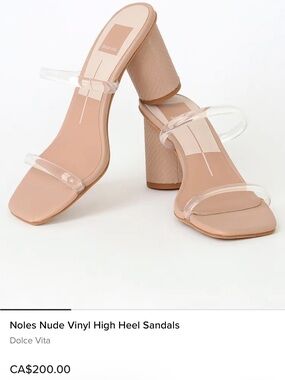 Dolce Vita Nude Block Heel Sandals with Clear Straps